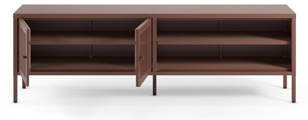 Vínový kovový TV stolek 160x50x35 cm Fayna – Marckeric
