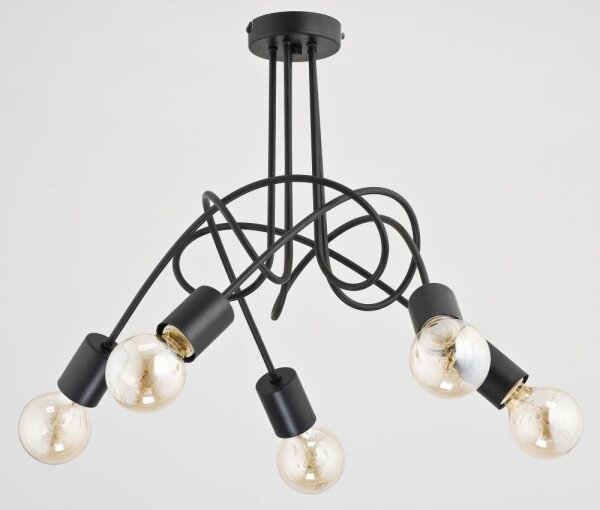 Přisazený lustr TANGO 5xE27/60W/230V černá