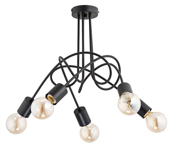 Přisazený lustr TANGO 5xE27/60W/230V černá