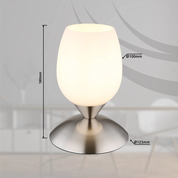 Globo 24007N - Stolní dotyková lampa KUWAITA 1xE14/25W/230V chrom