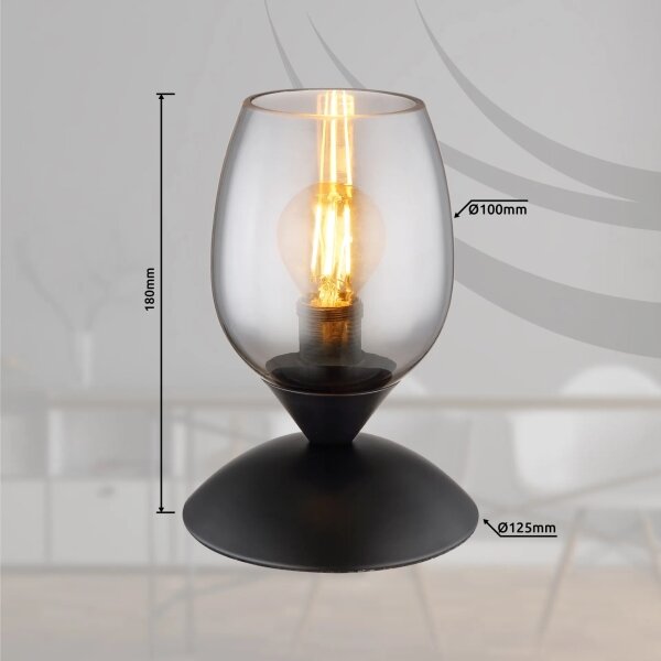 Globo 24007S - Stolní dotyková lampa KUWAITA 1xE14/25W/230V černá