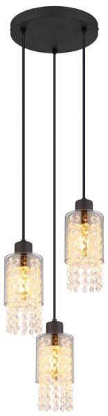 Globo 15799-3H - Lustr na lanku BACKEY 3xE27/40W/230V pr. 25 cm černá