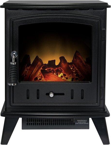 Adam Aviemore elektrický krb v erné barv, voln stojící, rozmry 54,5 cm x 41 cm x 30,5 cm, tepelný výkon 0,9 - 1,8 kW, LED efekt plamene