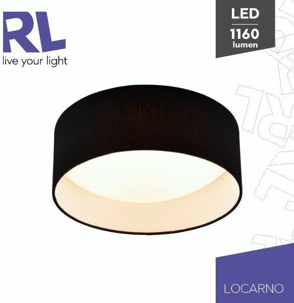 TRIO Reality R64191102 LOCARNO stropní svítidlo SMD LED D300mm 12W/1160lm 3000K černá