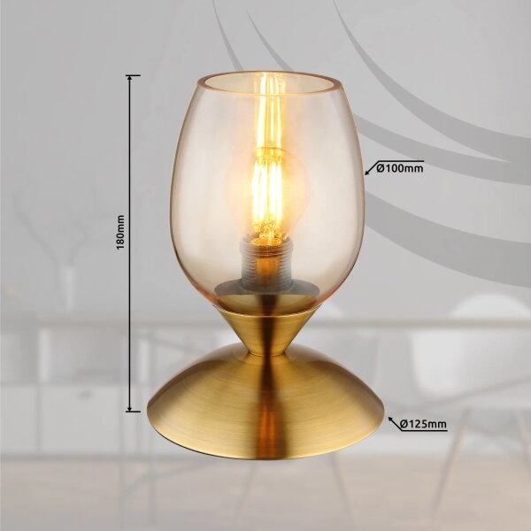 Globo 24007M - Stolní dotyková lampa KUWAITA 1xE14/25W/230V mosaz