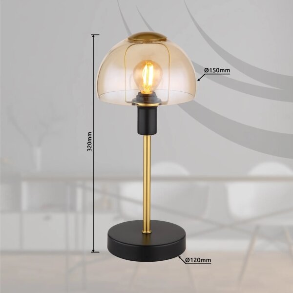 Globo 21914A - Stolní lampa KOKKINI 1xE14/25W/230V černá/zlatá