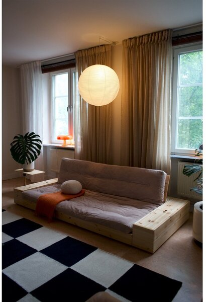 Růžová manšestrová rozkládací pohovka 244 cm Base – Karup Design