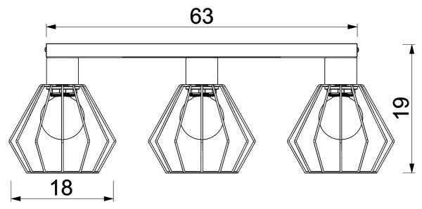 Bodové svítidlo LETI 3xE27/15W/230V černá