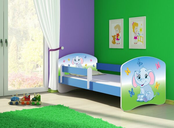 Dětská postel - Barevný sloník 2 140x70 cm modrá