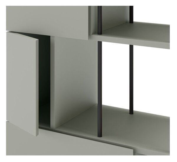 Zelenošedá knihovna 84x175 cm Perla – Marckeric