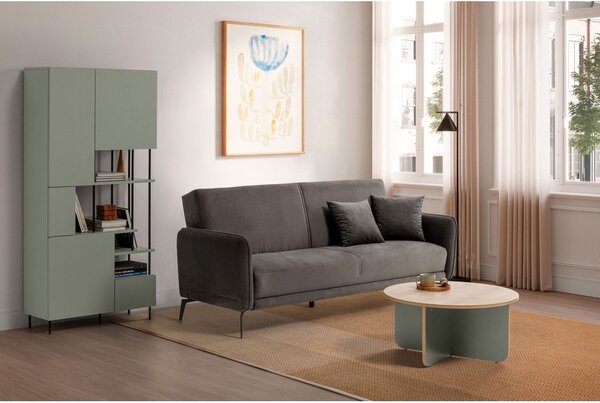 Zelenošedá knihovna 84x175 cm Perla – Marckeric