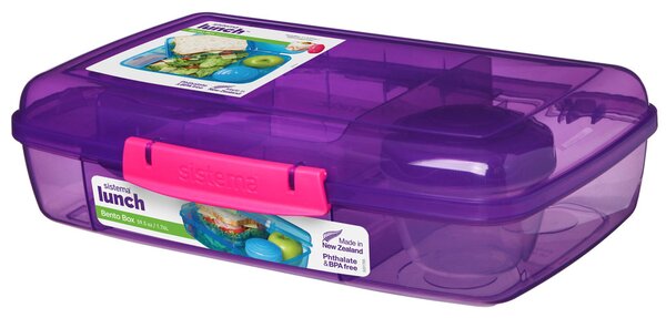 Sistema Box na jídlo Lunch s 5 oddíly a kelímkem 1,76l Barva: fialová