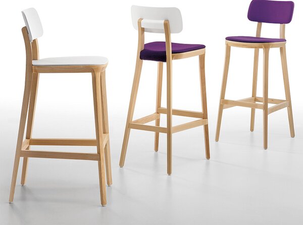 Infiniti designové barové židle Porta Venezia 67 cm (bílá/ buk přírodní)