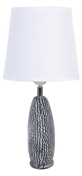 Keramická lampa šedá s bílým kloboukem 38 cm