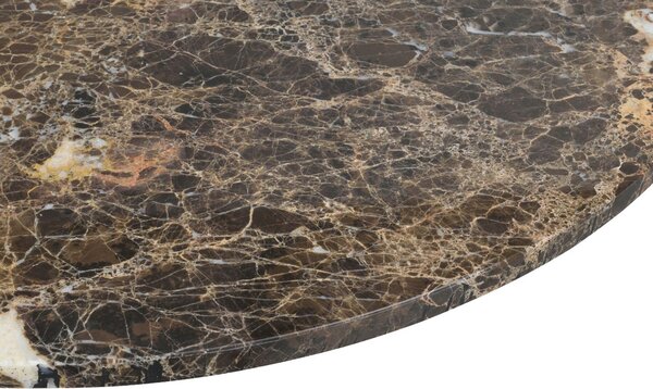 Hnědý mramorový konferenční stolek ROWICO BROOKSVILLE 90 cm
