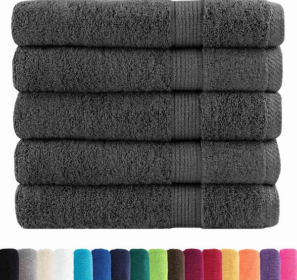 Prémiové ručníky SOLUND 50 ks antracitové 100x200 cm 600 g/m² 137175