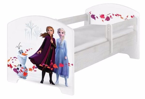 Disney dětská postel Frozen II Šedá 140x70 cm - 2x krátká zábrana bez šuplíku