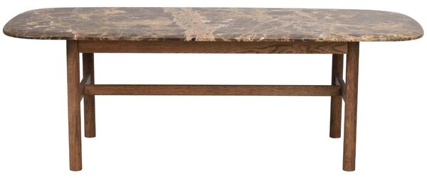 -25 % Dny MOMENTI– Hnědý mramorový konferenční stolek ROWICO HAMMOND 135 x 62 cm s hnědou podnoží