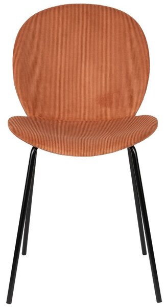 Terakotově červená manšestrová jídelní židle ZUIVER BONNET