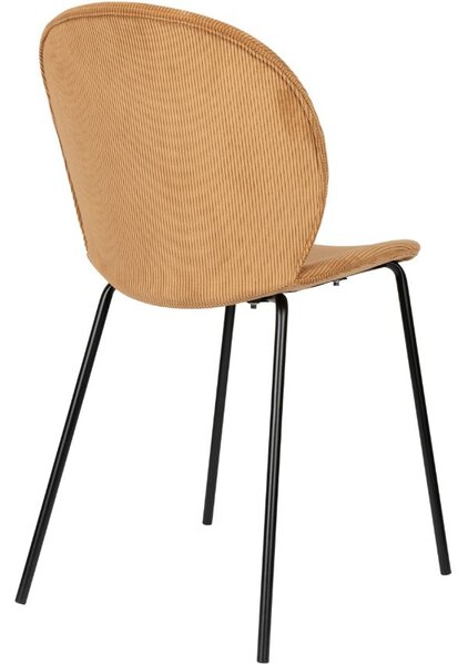 Okrově žlutá manšestrová jídelní židle ZUIVER BONNET