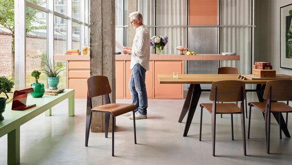 Vitra designové židle Chaise Tout Bois (dub, kluzáky na tvrdou podlahu)