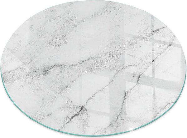 Sklenný podlahový panel pro Fi 100 cm - Sklenný krbový panel - Sklenný krbový panel - Ochranné sklo - Ochranný panel proti jiskrám - Sklenný podlahový panel proti ohni - Tepelná ochrana - Ochrana podlahy ze skla - Mramorový vzor s ilkami