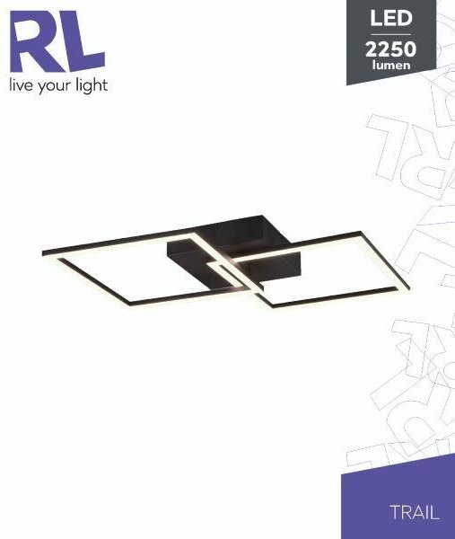 TRIO Reality R64492132 TRAIL stropní svítidlo SMD LED 20W/2250lm 3000K černá matná