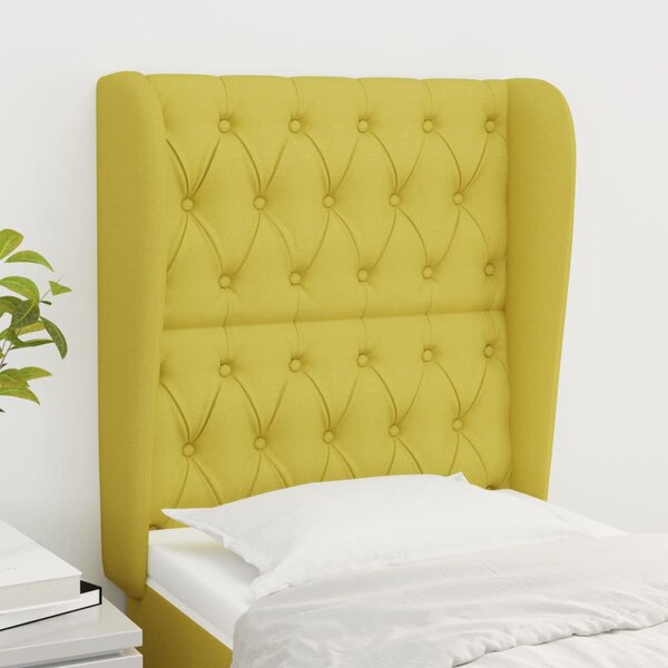 Čelo postele typu ušák zelené 83 x 23 x 118/128 cm textil