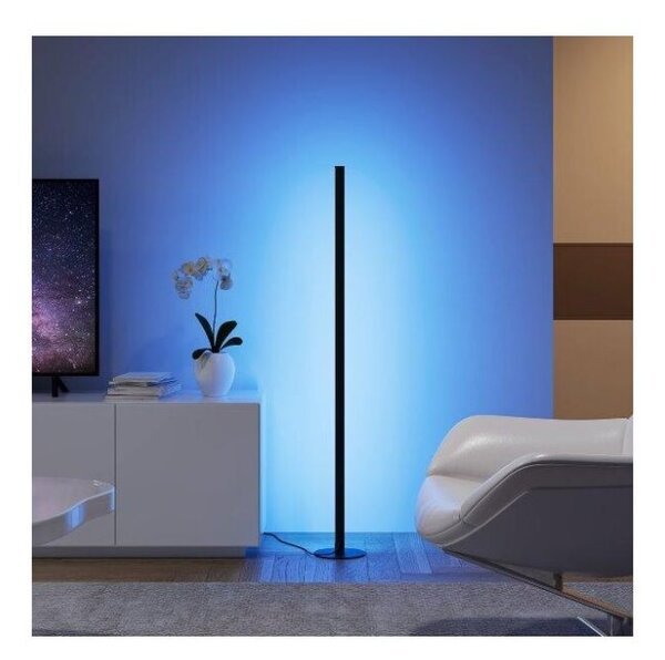 TRIO Reality R45711102 TENDO stojací lampa SMD LED V1100mm 11W RGB černá, stmívatelné, dálkový ovladač