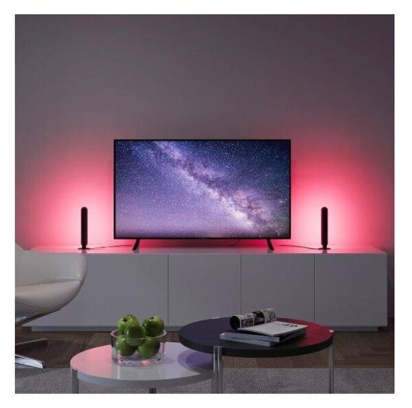 TRIO Reality R55382102 GAME stolní lampička SMD LED V280mm 2x2,5W RGB černá, stmívatelné, dálkový ovladač
