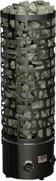 Saunové kamna Sawo Aries Round Black NB 9,0 kW | s integrovaným ovládáním | ARI3-90NB-BL-P-C