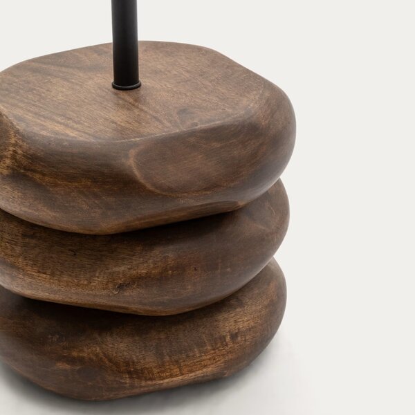 Tmavá dřevěná stojací lampa Kave Home Kor 145,5 cm
