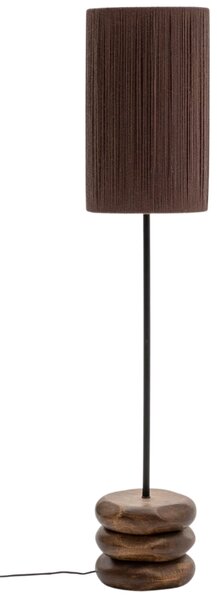 Tmavá dřevěná stojací lampa Kave Home Kor 145,5 cm