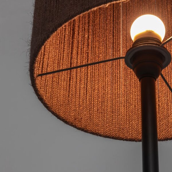 Tmavá dřevěná stojací lampa Kave Home Kor 145,5 cm