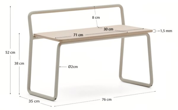Béžová dětská lavice Kave Home Tinn 75 cm