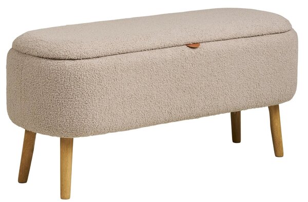-25 % Dny MOMENTI– Nordic Living Béžová bouclé lavice Harlov 95 cm