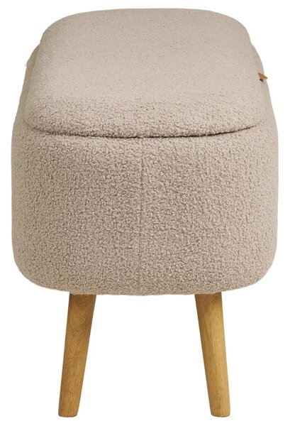 -25 % Dny MOMENTI– Nordic Living Béžová bouclé lavice Harlov 95 cm