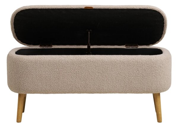 -25 % Dny MOMENTI– Nordic Living Béžová bouclé lavice Harlov 95 cm