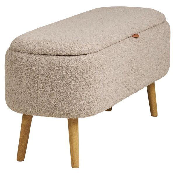 -25 % Dny MOMENTI– Nordic Living Béžová bouclé lavice Harlov 95 cm