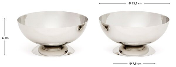 Kave Home Set dvou nerezových misek Nirela 12,5 cm