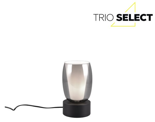TRIO SELECT 517500154 BARRET dotyková stolní lampička V240mm 1xE14 černá matná, kouřová ON/OFF