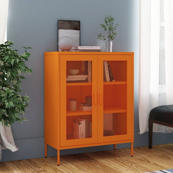 Úložná skříň oranžová 80 x 35 x 101,5 cm ocel