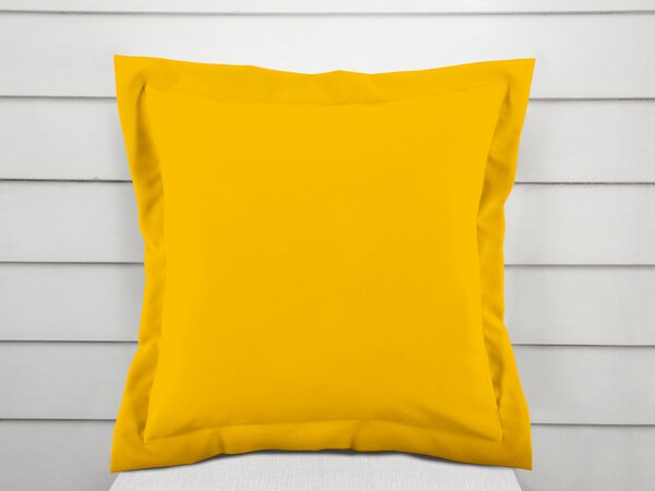 Biante Bavlněný povlak na polštář s lemem Moni MOD-501 Sytě žlutý 50 x 50 cm