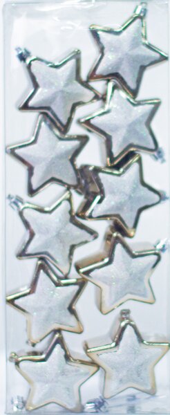 Set vánočních ozdob Hvězda DUE ESSE / pr. 7 cm / 10 ks / kouřově zlatá