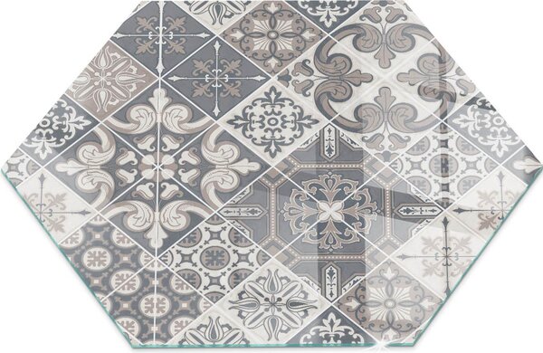 Sklenný podlahový panel pro H 40 cm - Sklenný krbový panel - Sklenný krbový panel - Ochranné sklo - Ochranný panel proti jiskrám - Sklenný podlahový panel proti ohni - Tepelná ochrana - Ochrana podlahy ze skla - Dekorativní mozaikový vzor