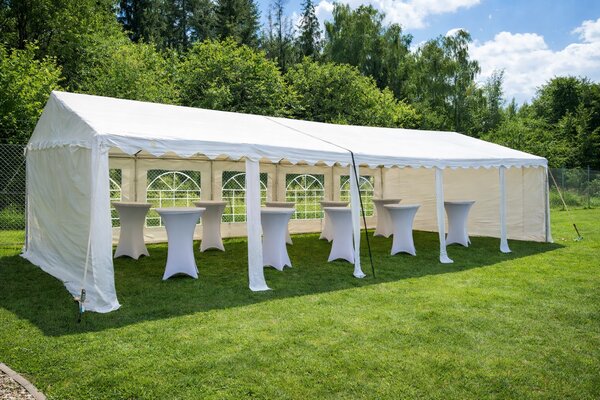 Skládací kulatý stůl Ø 80 cm / výška 75 cm – bílý