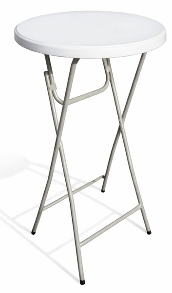Skládací bistro stolek Ø 60 cm / výška 110 cm – bílý
