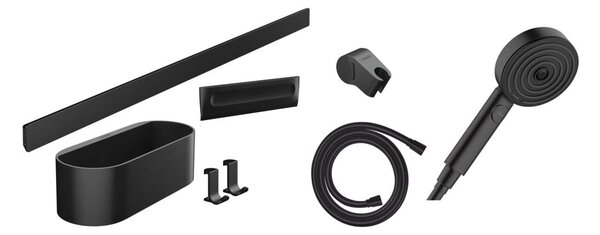 Sprchový set Hansgrohe WallStoris na stěnu matná černá 24291670