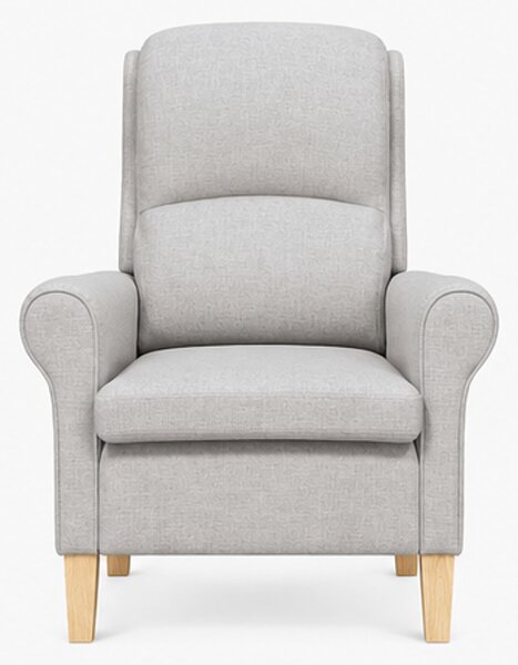 Relaxační křeslo, odpočinkové, ušák, dřevo/textil, 101x95x75 cm, přírodní/šedá oblačná, Dekorino KR20260043