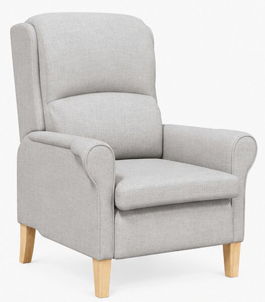 Relaxační křeslo, odpočinkové, ušák, dřevo/textil, 101x95x75 cm, přírodní/šedá oblačná, Dekorino KR20260043